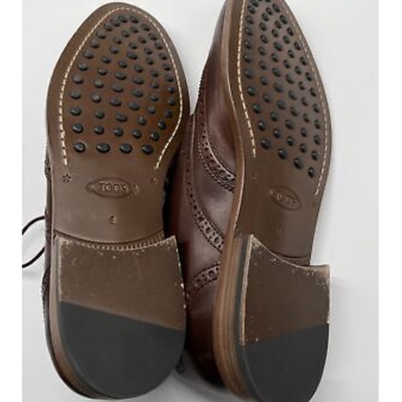 Tod\'s Men\'s Brown Leather Derby Oxford Dress Shoes sz 8 main image 5